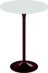 Alba Bar Table – 80cm Round – Burgundy / White Chalk Dapple