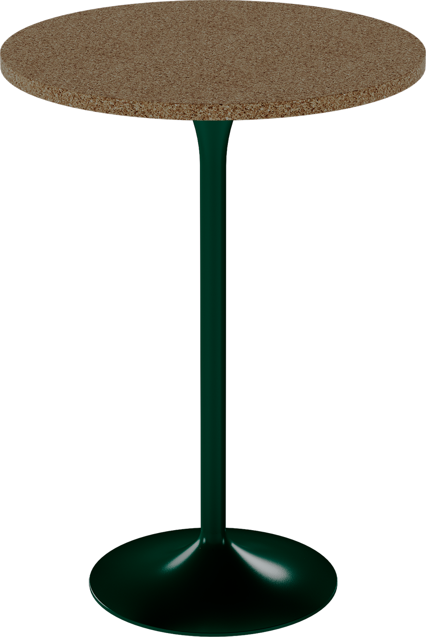 Alba Bar Table – 80cm Round – Green / Grano Natural