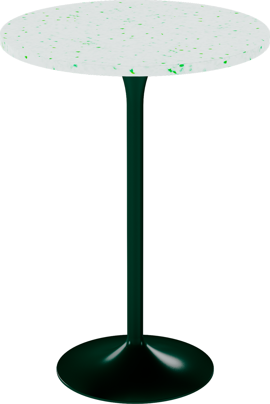 Alba Bar Table – 80cm Round – Green / Green Dapple