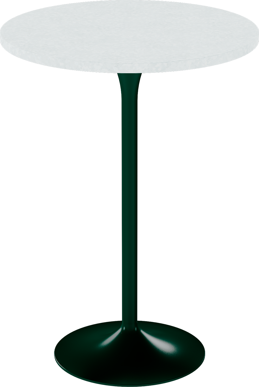 Alba Bar Table – 80cm Round – Green / White Chalk Dapple
