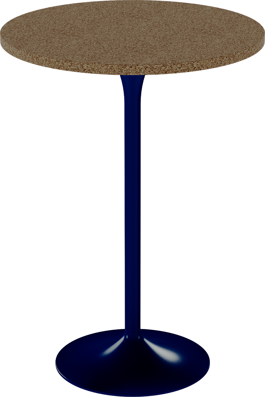 Alba Bar Table – 80cm Round – Navy / Grano Natural