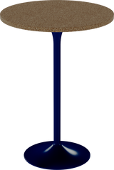 Alba Bar Table – 80cm Round – Navy / Grano Natural
