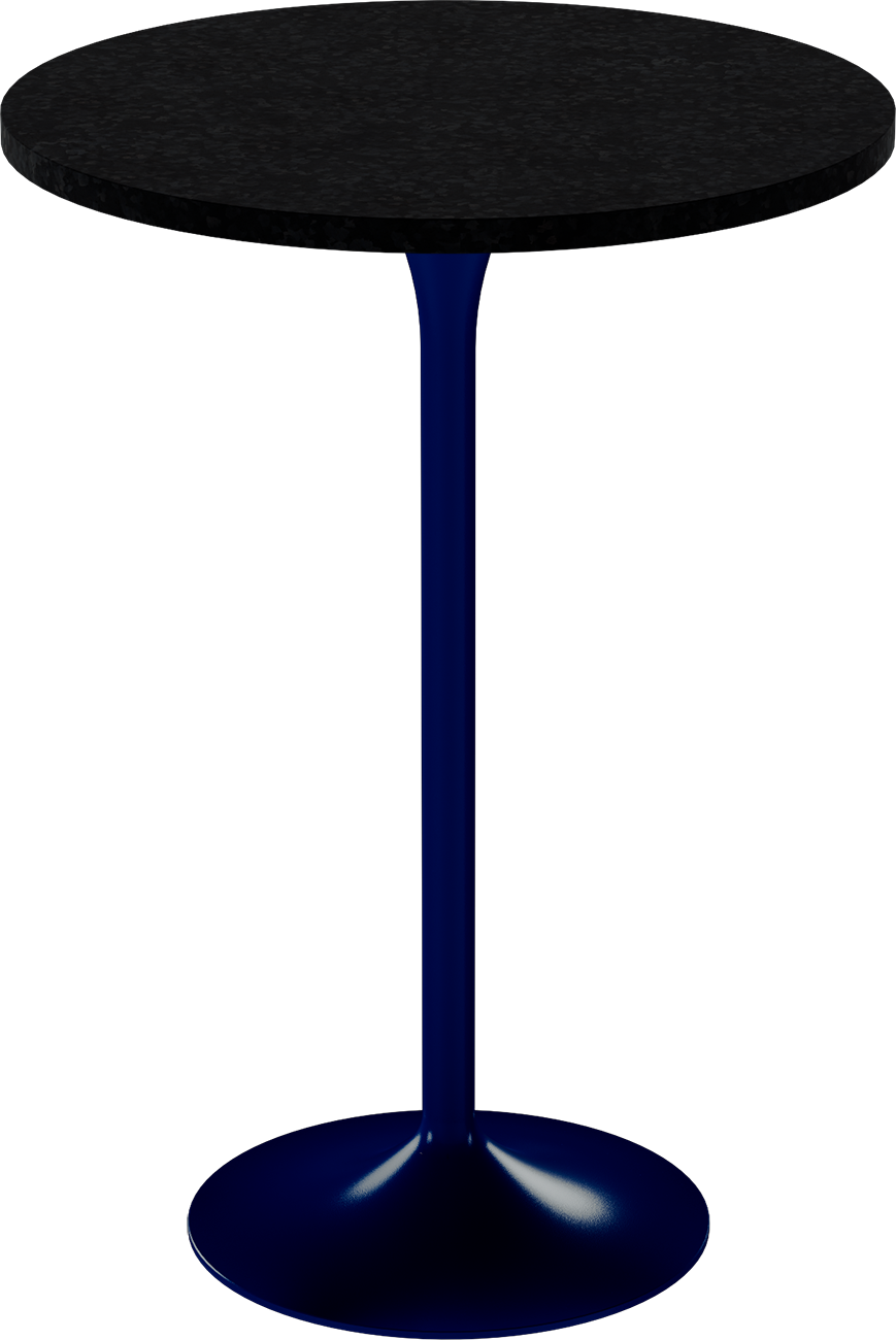 Alba Bar Table – 80cm Round – Navy / Black Onyx Dapple