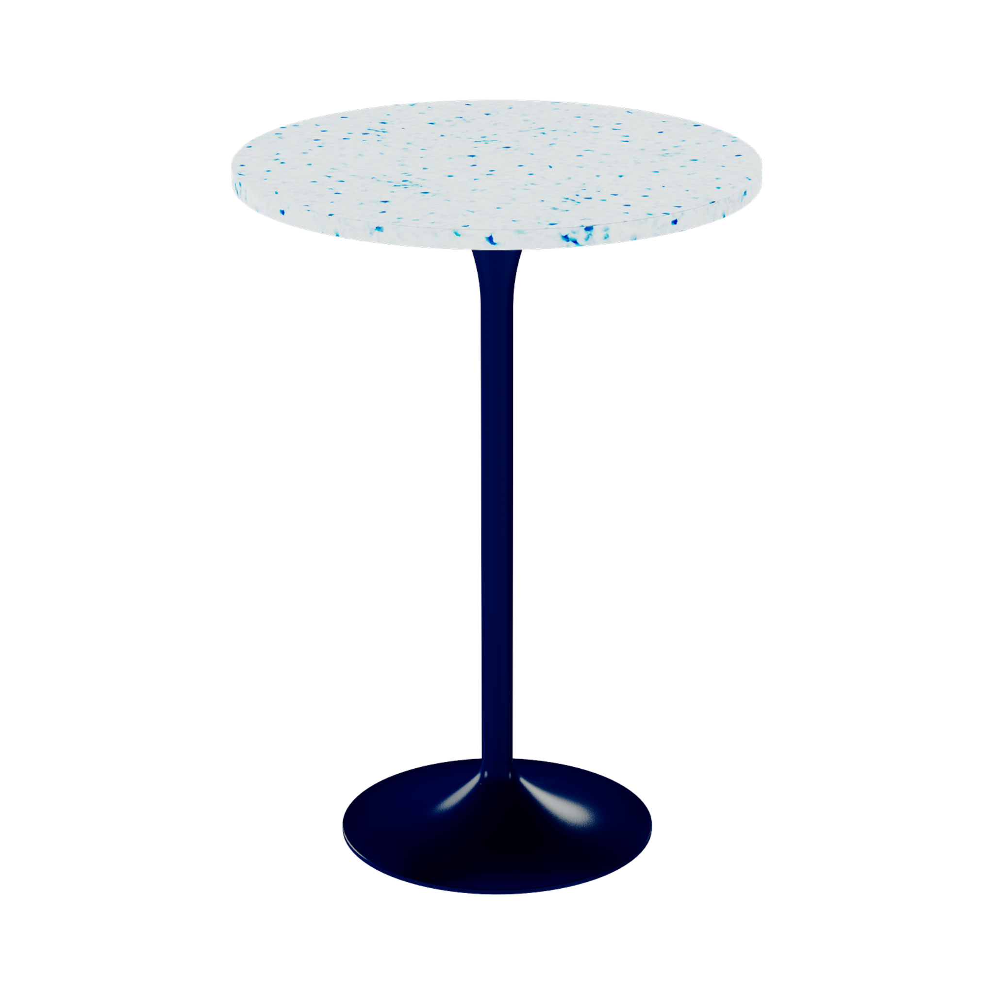 Alba Bar Table – 80cm Round – Navy / Blue Dapple