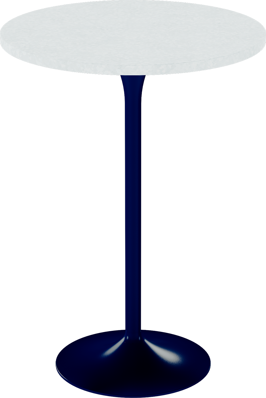 Alba Bar Table – 80cm Round – Navy / White Chalk Dapple