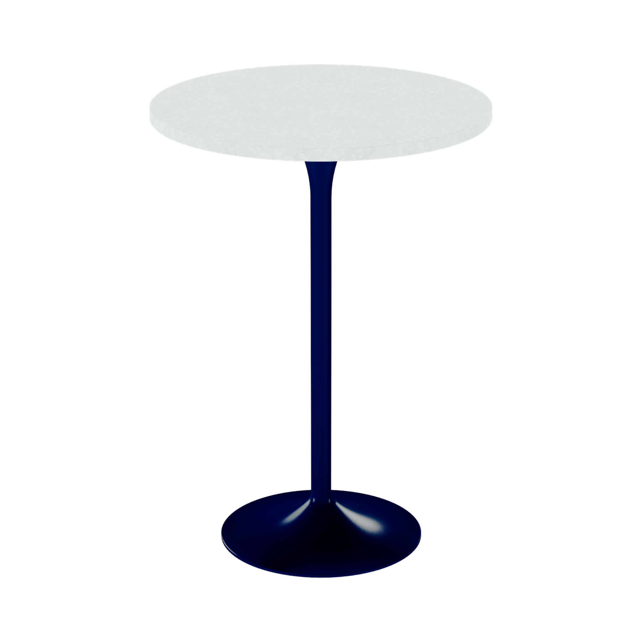 Alba Bar Table – 80cm Round – Navy / White Chalk Dapple