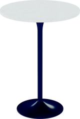 Alba Bar Table – 80cm Round – Navy / White Chalk Dapple