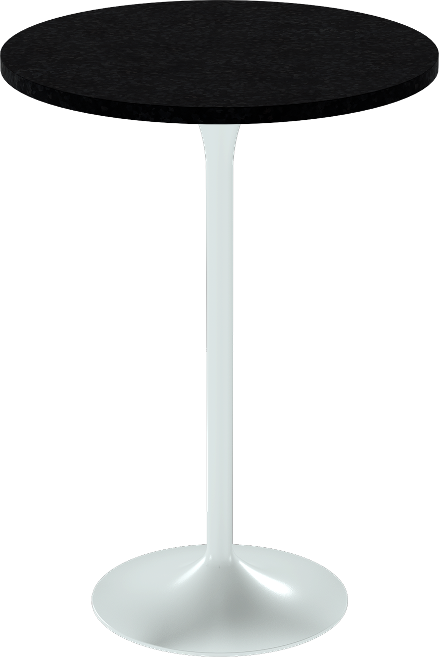 Alba Bar Table – 80cm Round – White / Black Onyx Dapple