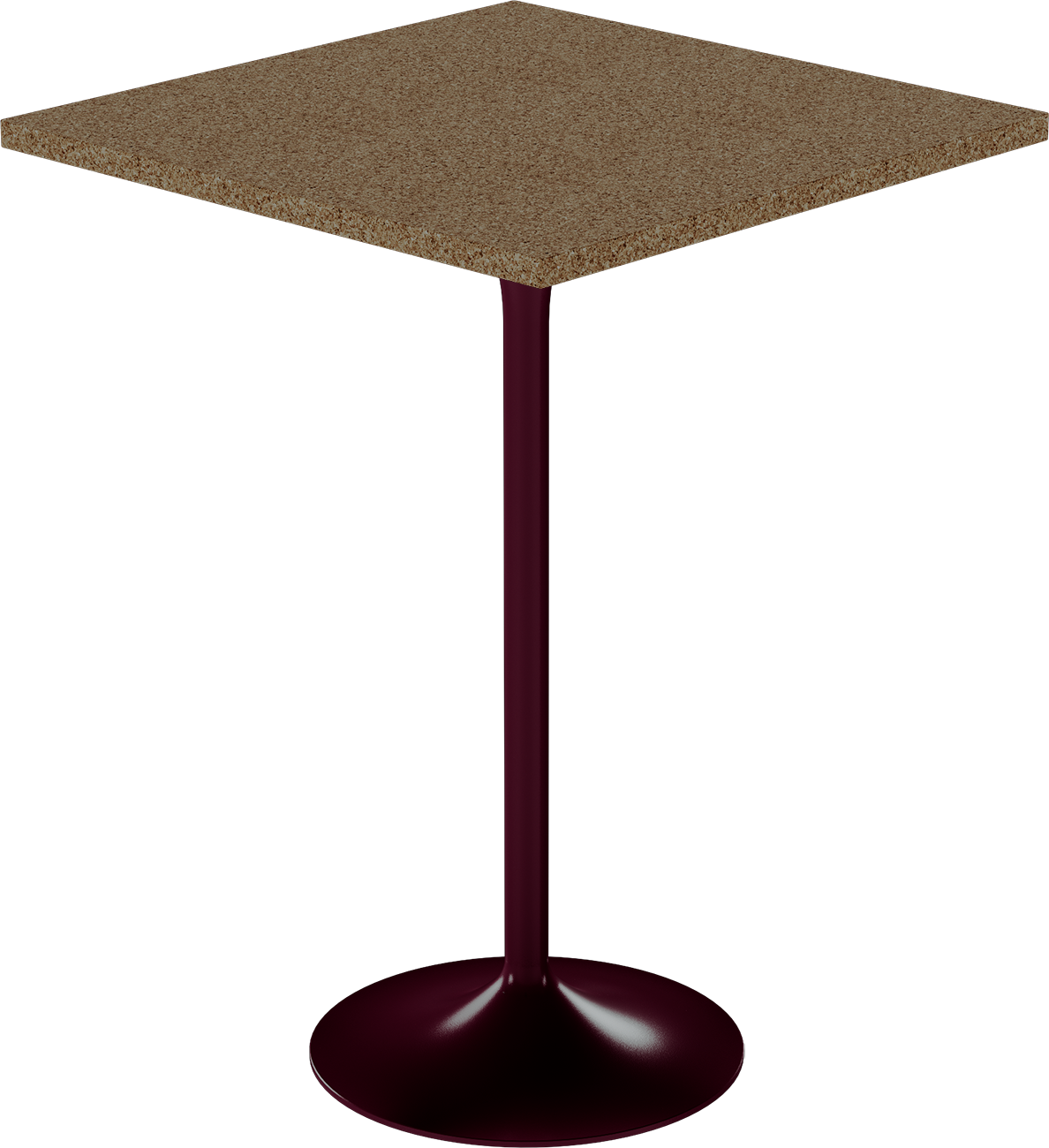 Alba Bar Table – 80cm Square – Burgundy / Grano Natural