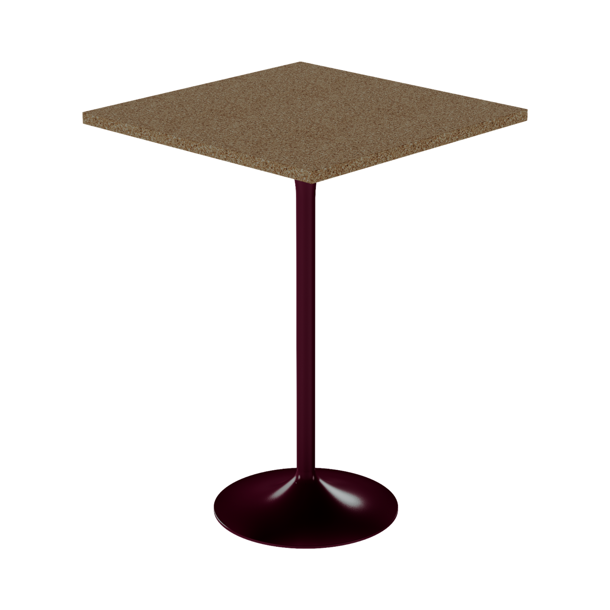Alba Bar Table – 80cm Square – Burgundy / Grano Natural