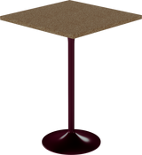Alba Bar Table – 80cm Square – Burgundy / Grano Natural