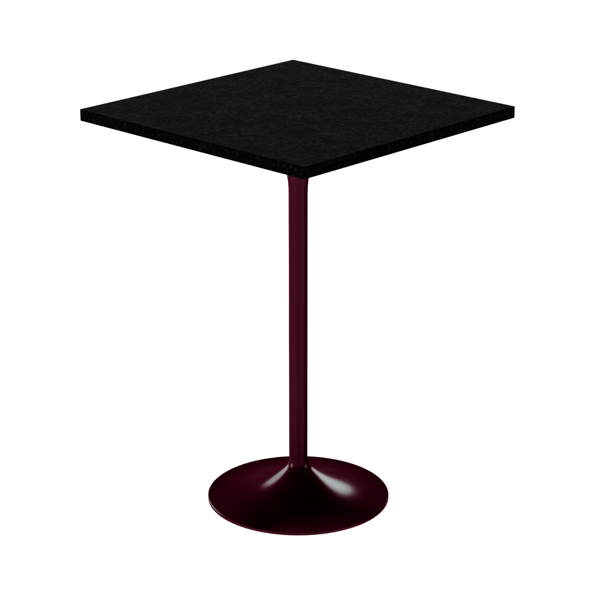 Alba Bar Table – 80cm Square – Burgundy / Black Onyx Dapple