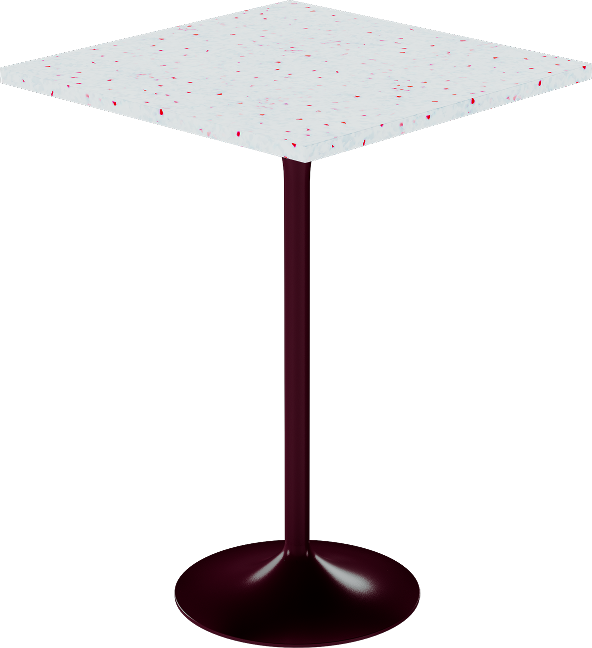 Alba Bar Table – 80cm Square – Burgundy / Red Dapple