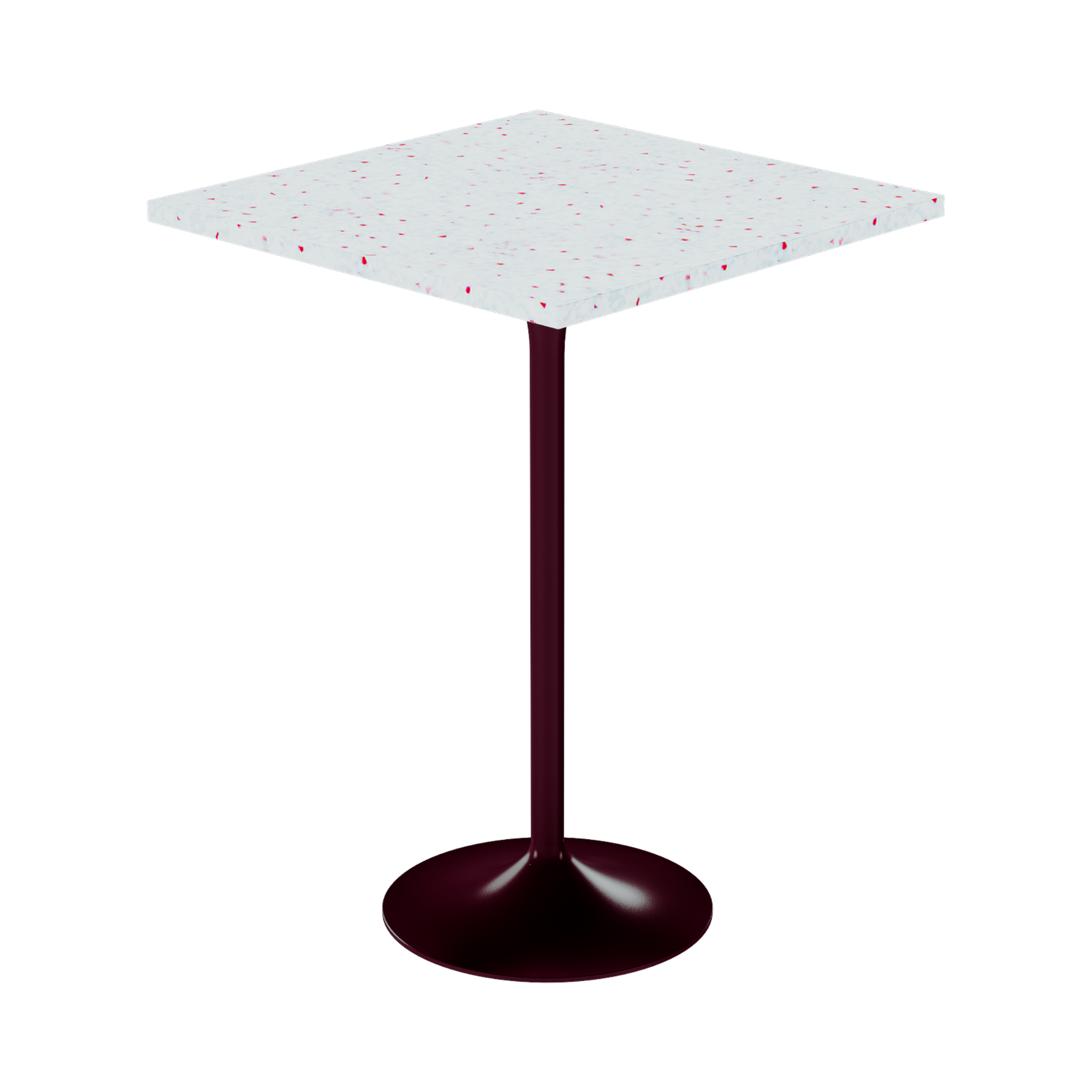 Alba Bar Table – 80cm Square – Burgundy / Red Dapple