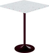 Alba Bar Table – 80cm Square – Burgundy / Red Dapple