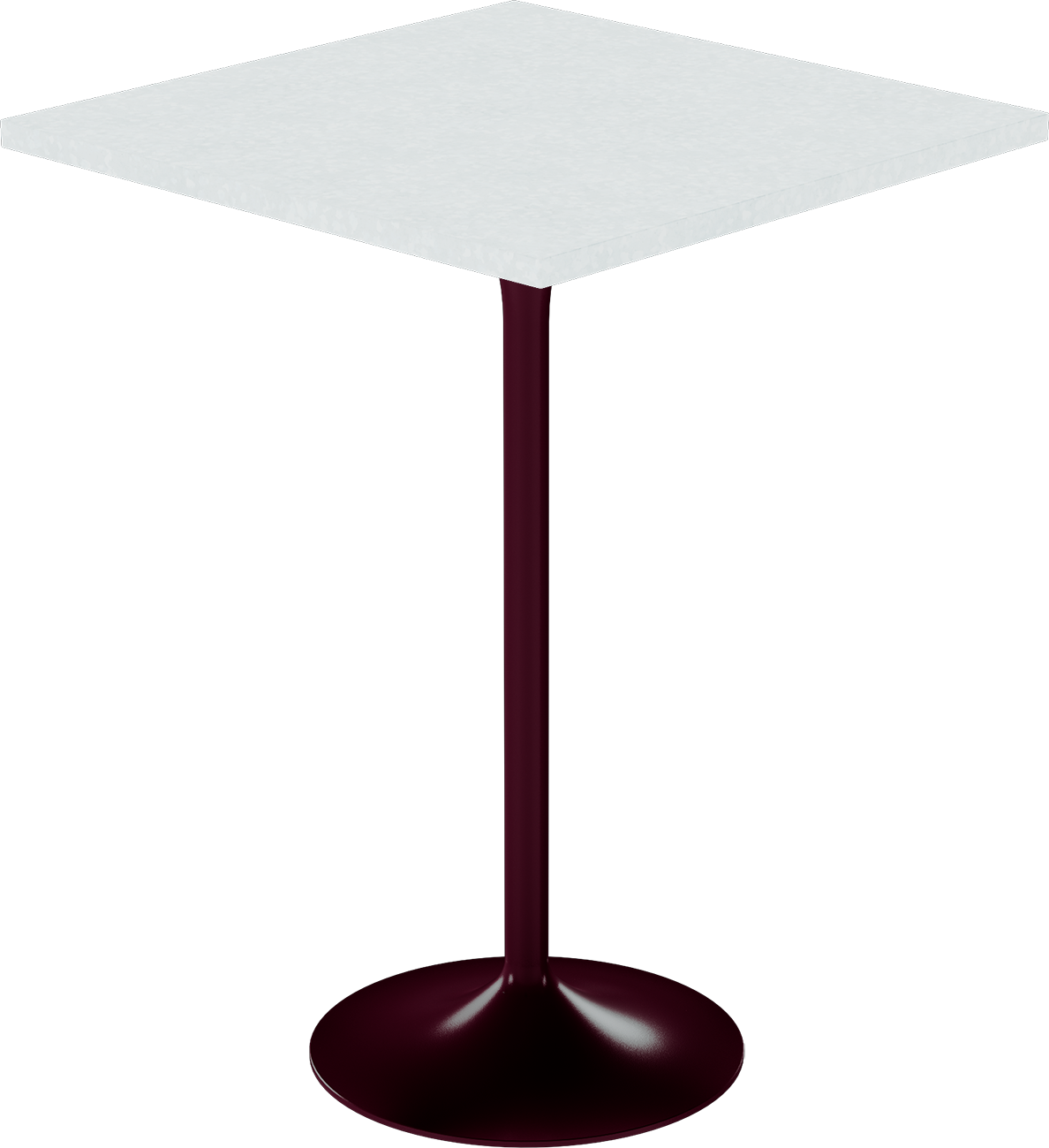 Alba Bar Table – 80cm Square – Burgundy / White Chalk Dapple