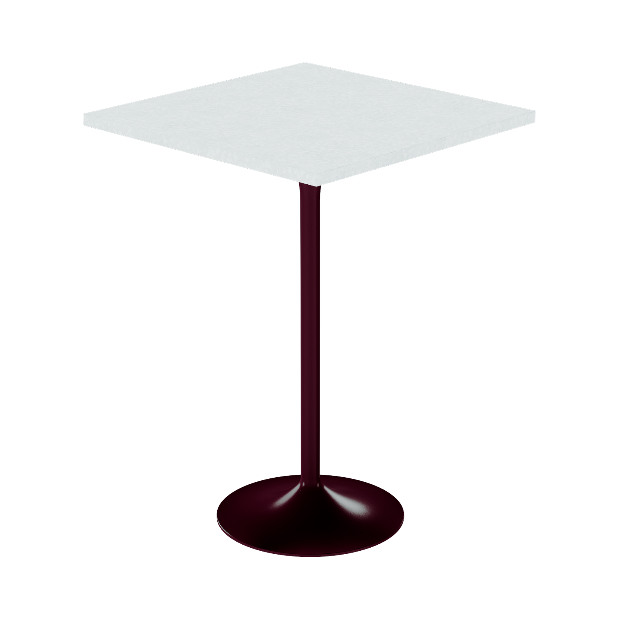 Alba Bar Table – 80cm Square – Burgundy / White Chalk Dapple