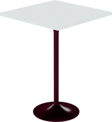 Alba Bar Table – 80cm Square – Burgundy / White Chalk Dapple