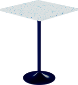 Alba Bar Table – 80cm Square – Navy / Blue Dapple