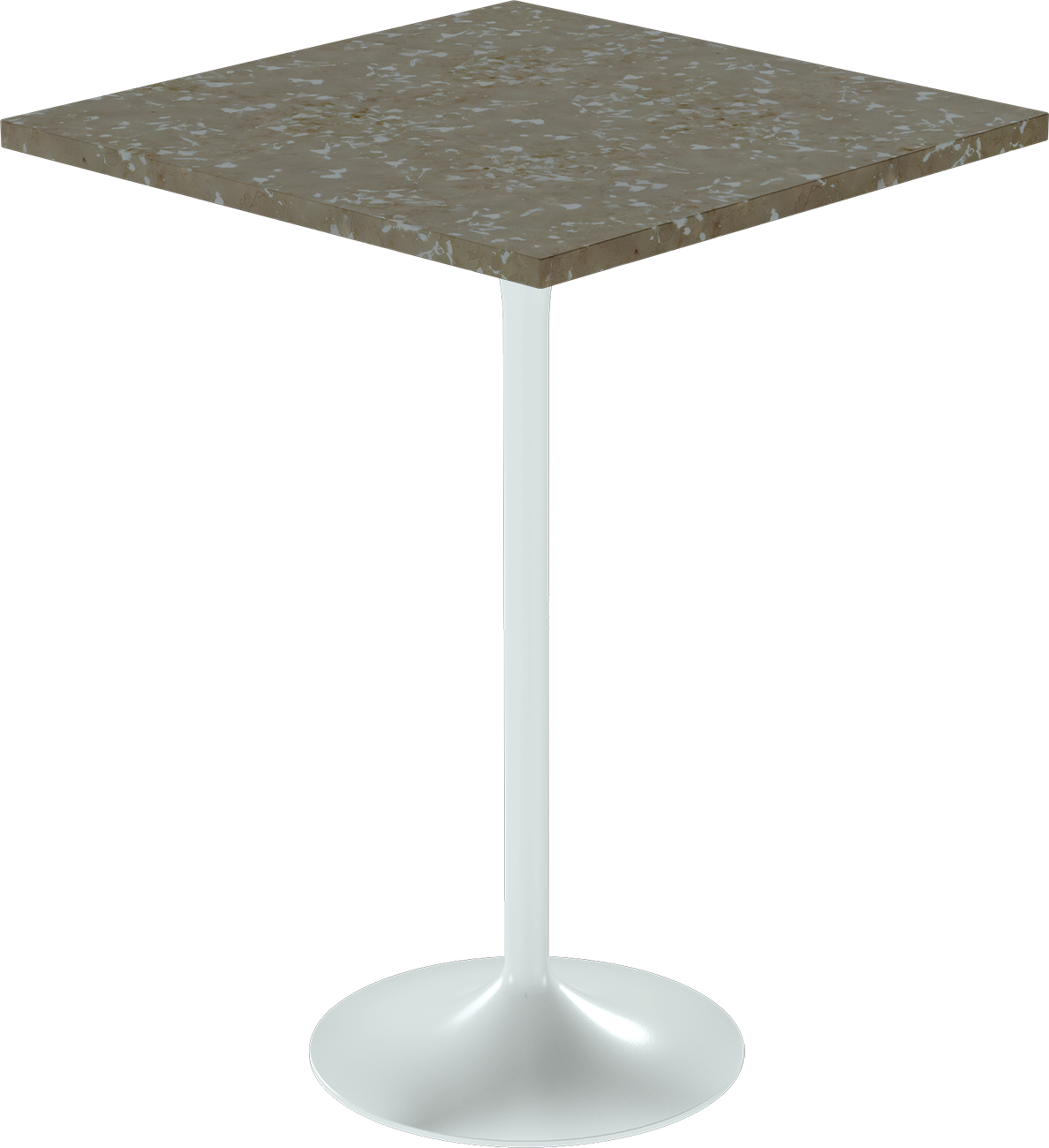 Alba Bar Table – 80cm Square – White / Taupe Dapple
