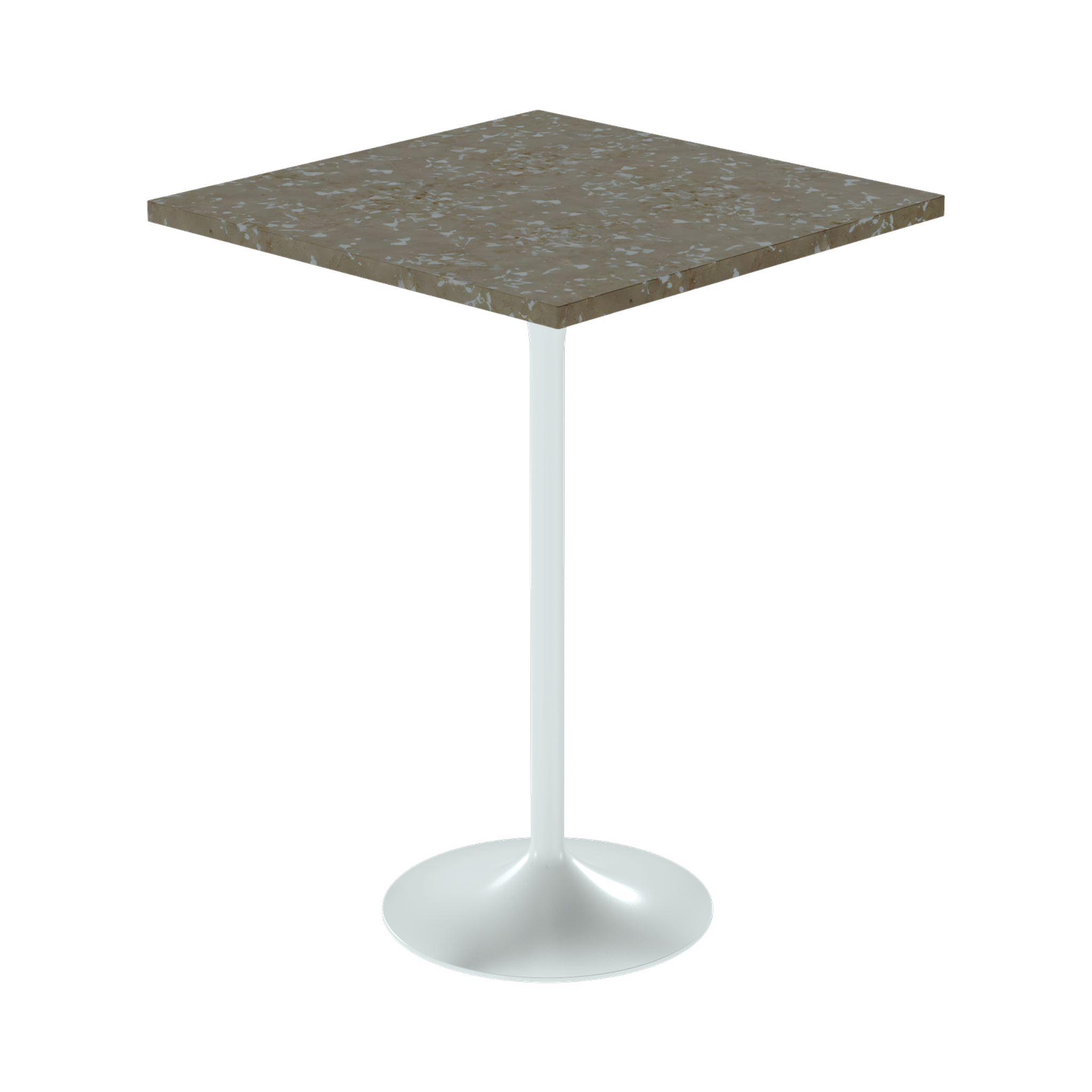Alba Bar Table – 80cm Square – White / Taupe Dapple