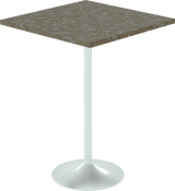 Alba Bar Table – 80cm Square – White / Taupe Dapple