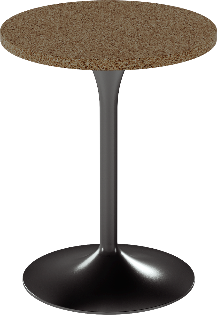 Alba Cafe Table – 60cm Round – Black / Grano Natural