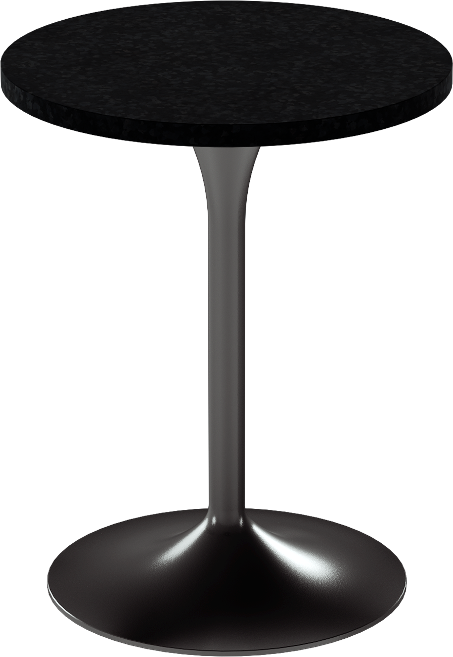 Alba Cafe Table – 60cm Round – Black / Black Onyx Dapple