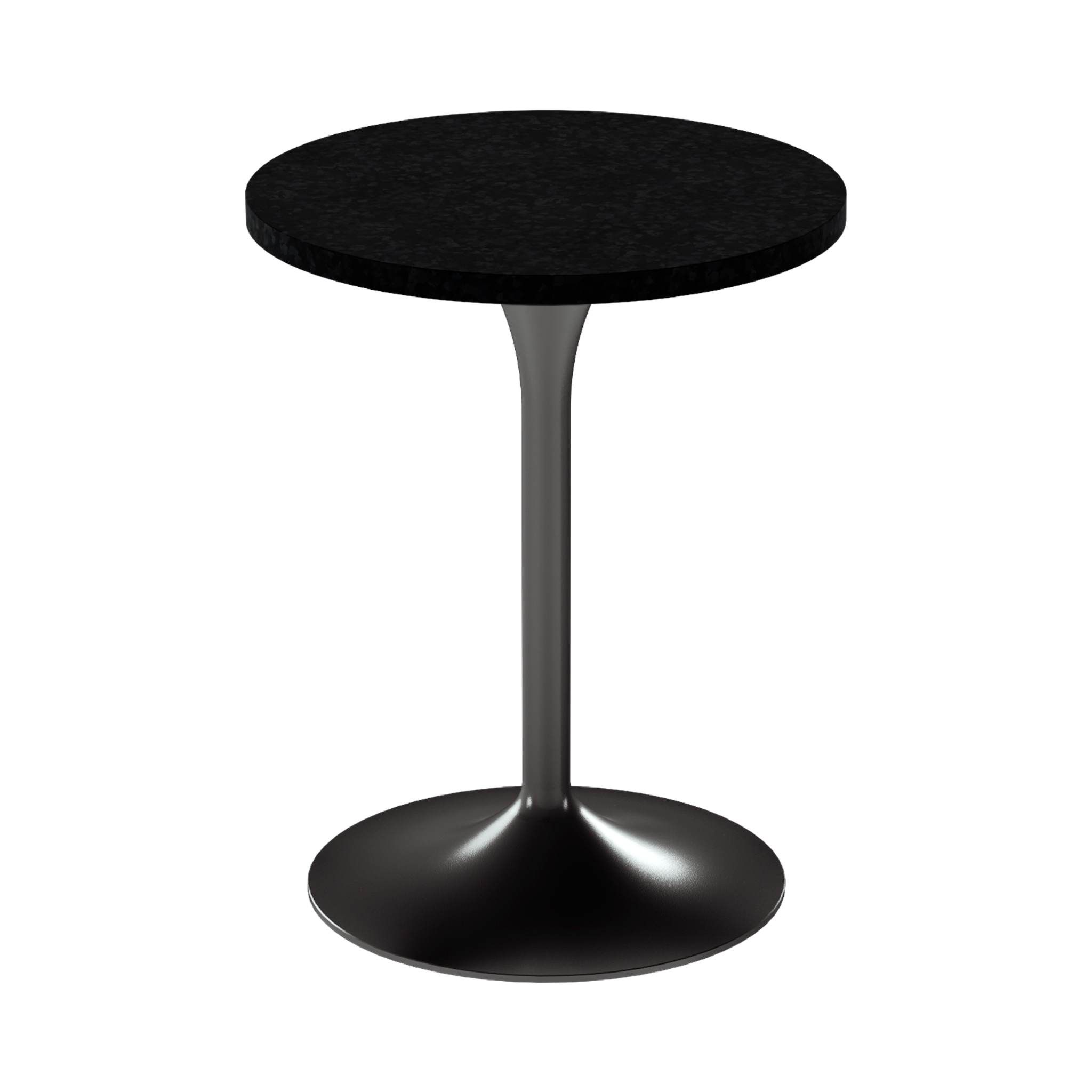 Alba Cafe Table – 60cm Round – Black / Black Onyx Dapple