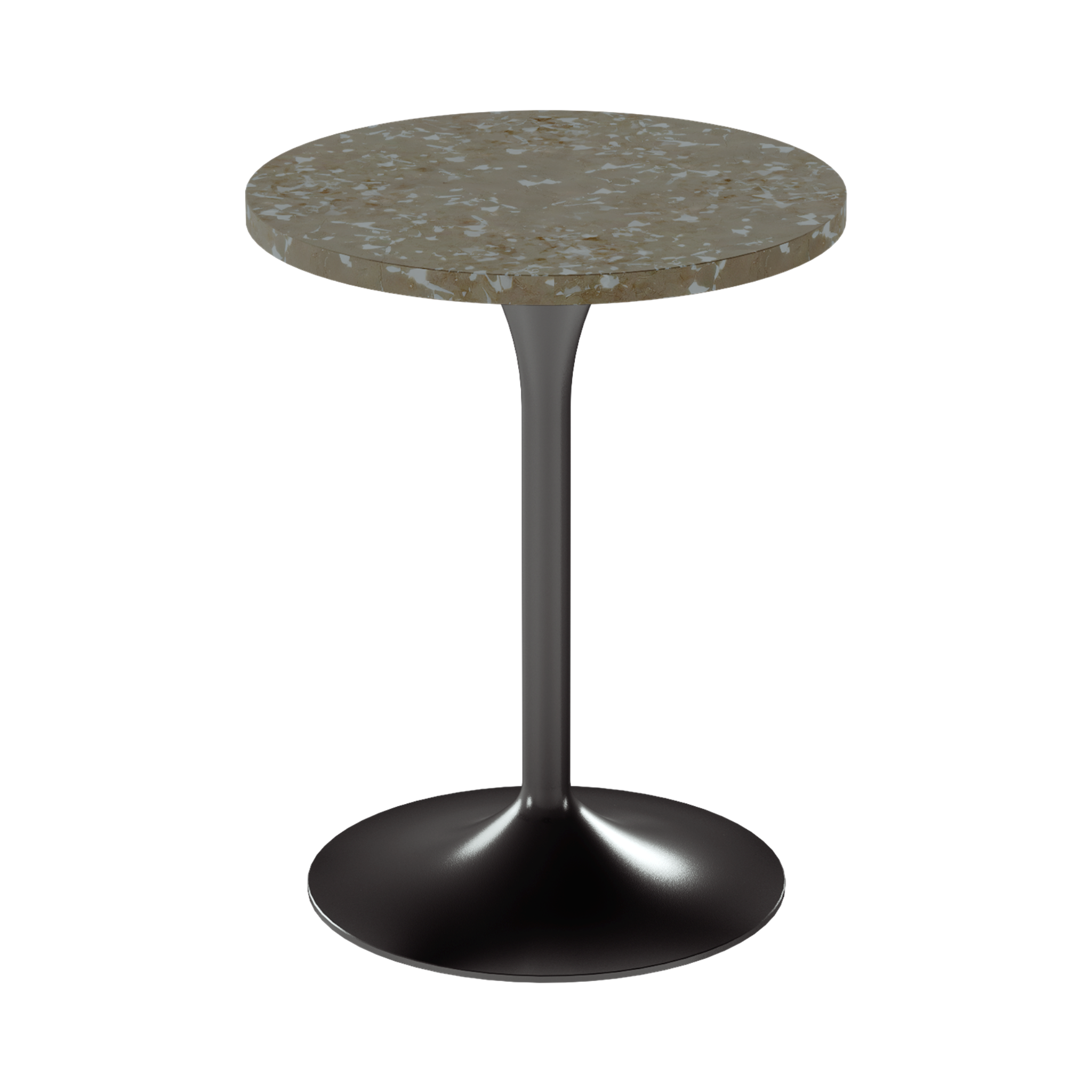 Alba Cafe Table – 60cm Round – Black / Taupe Dapple
