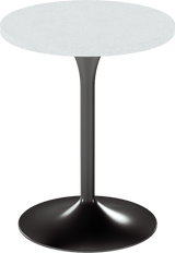 Alba Cafe Table – 60cm Round – Black / White Chalk Dapple