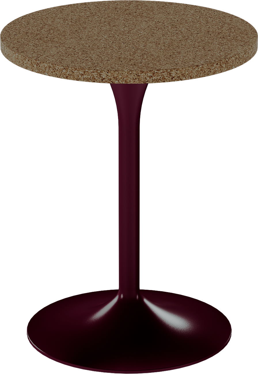 Alba Cafe Table – 60cm Round – Burgundy / Grano Natural