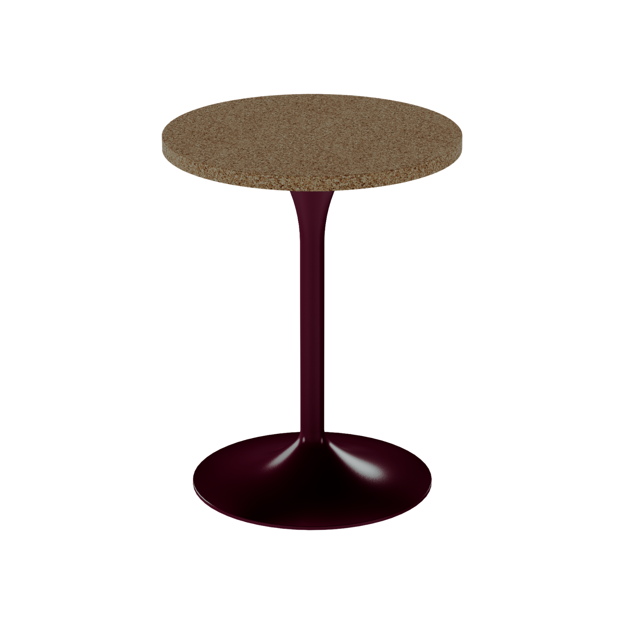 Alba Cafe Table – 60cm Round – Burgundy / Grano Natural