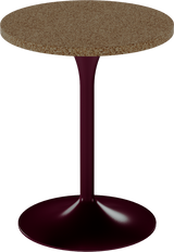 Alba Cafe Table – 60cm Round – Burgundy / Grano Natural
