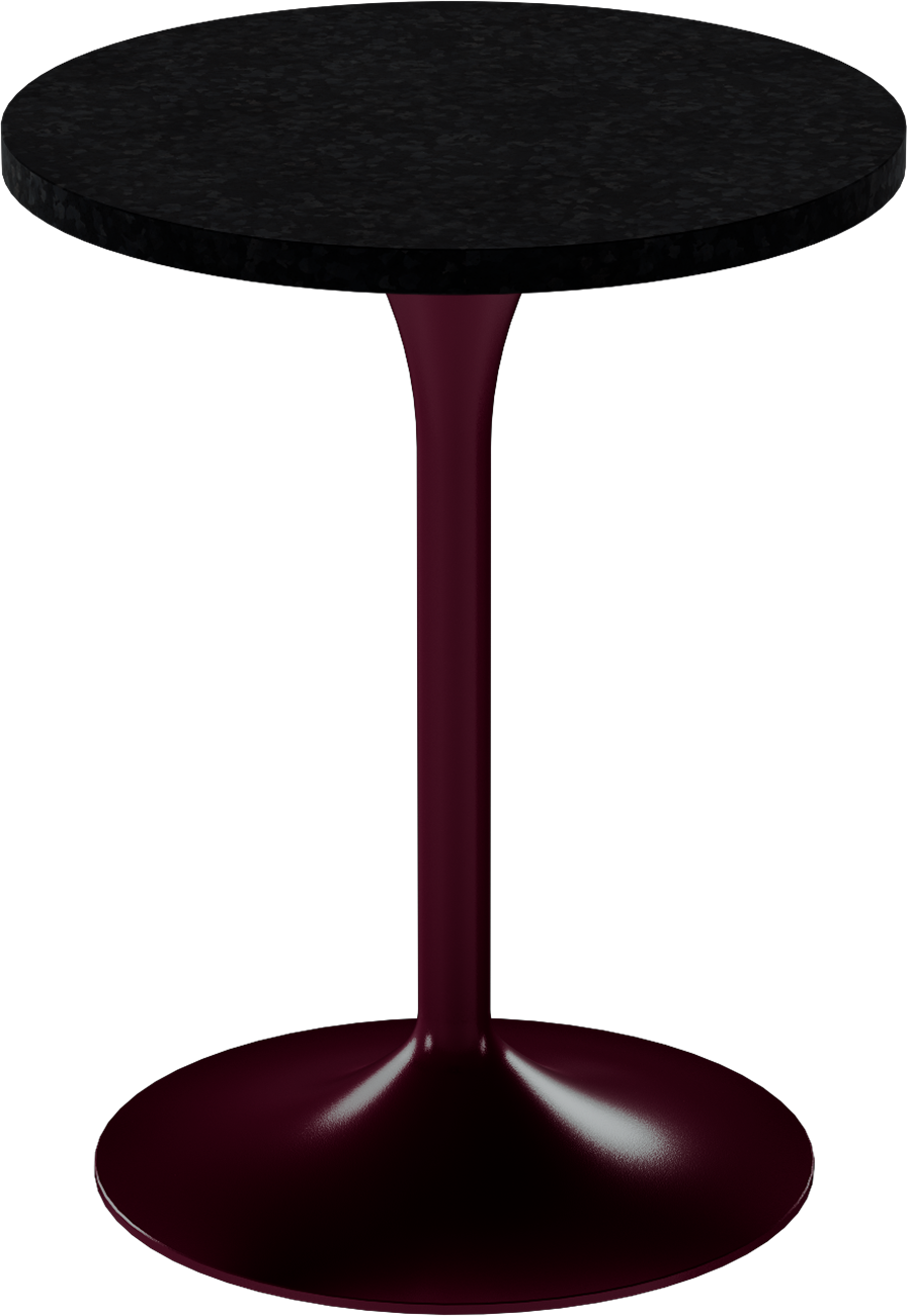 Alba Cafe Table – 60cm Round – Burgundy / Black Onyx Dapple