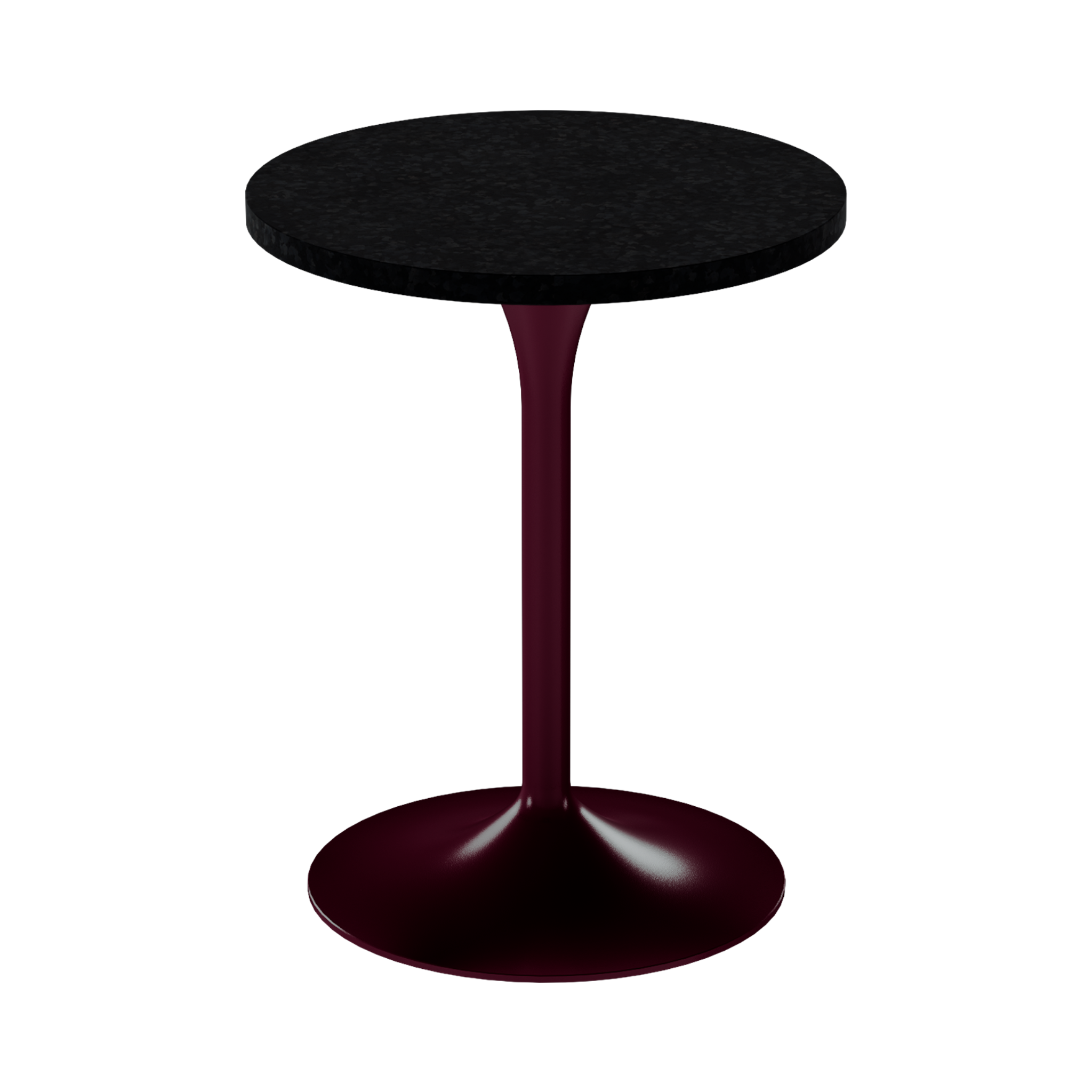 Alba Cafe Table – 60cm Round – Burgundy / Black Onyx Dapple