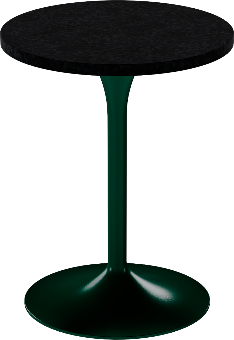 Alba Cafe Table – 60cm Round – Green / Black Onyx Dapple