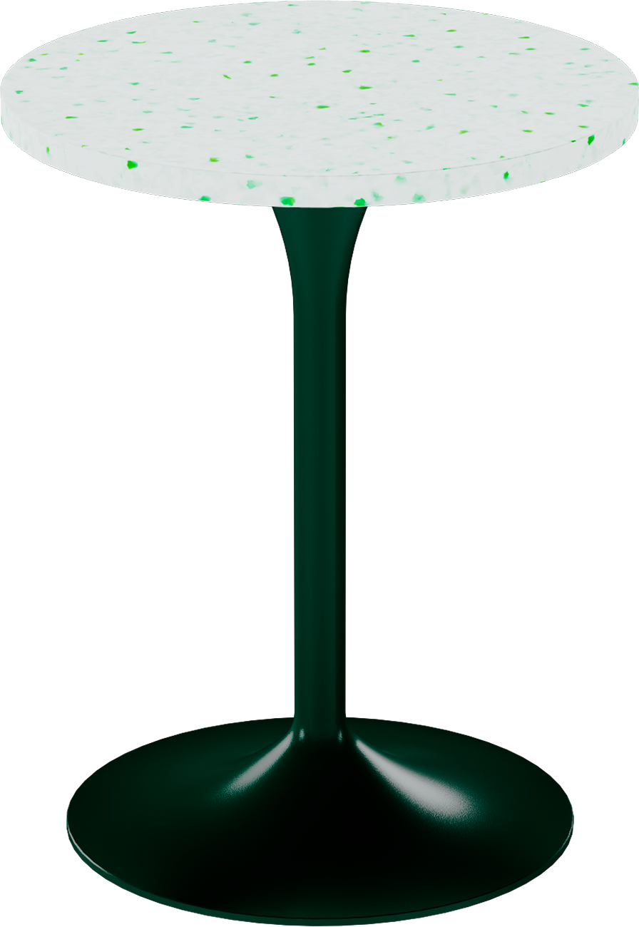 Alba Cafe Table – 60cm Round – Green / Green Dapple
