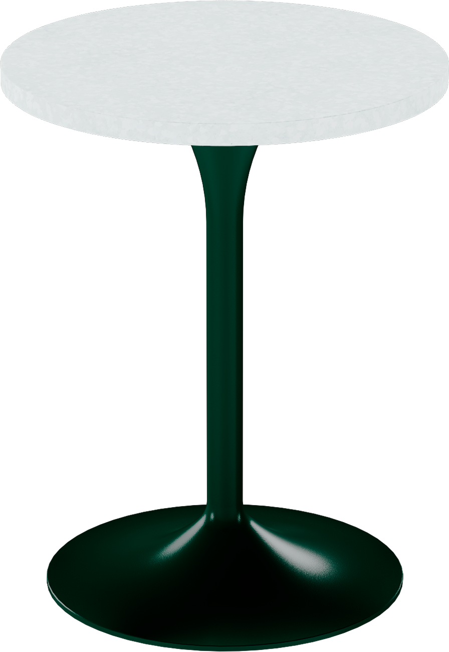 Alba Cafe Table – 60cm Round – Green / White Chalk Dapple