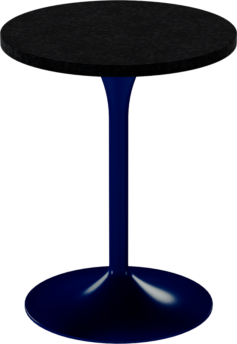 Alba Cafe Table – 60cm Round – Navy / Black Onyx Dapple