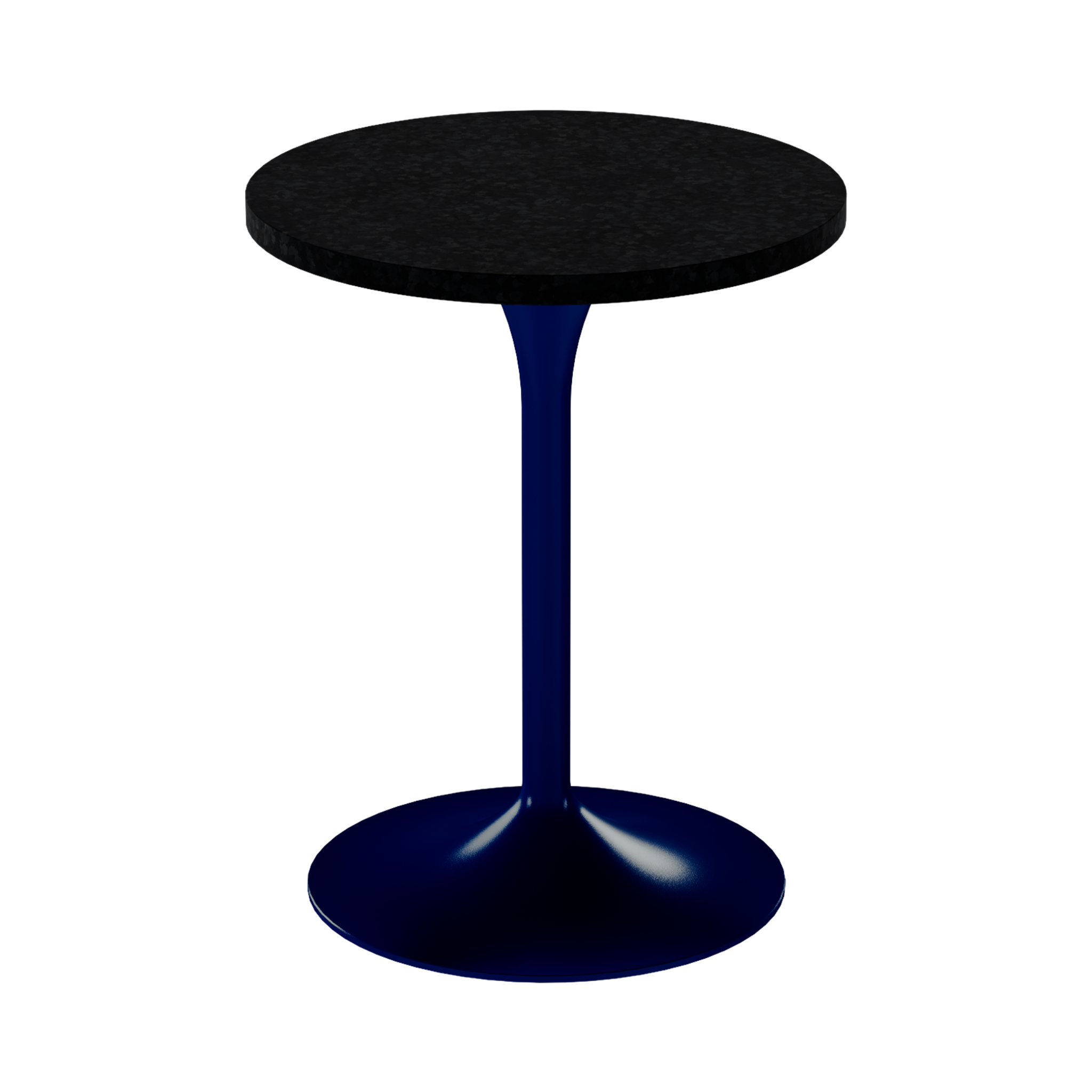 Alba Cafe Table – 60cm Round – Navy / Black Onyx Dapple