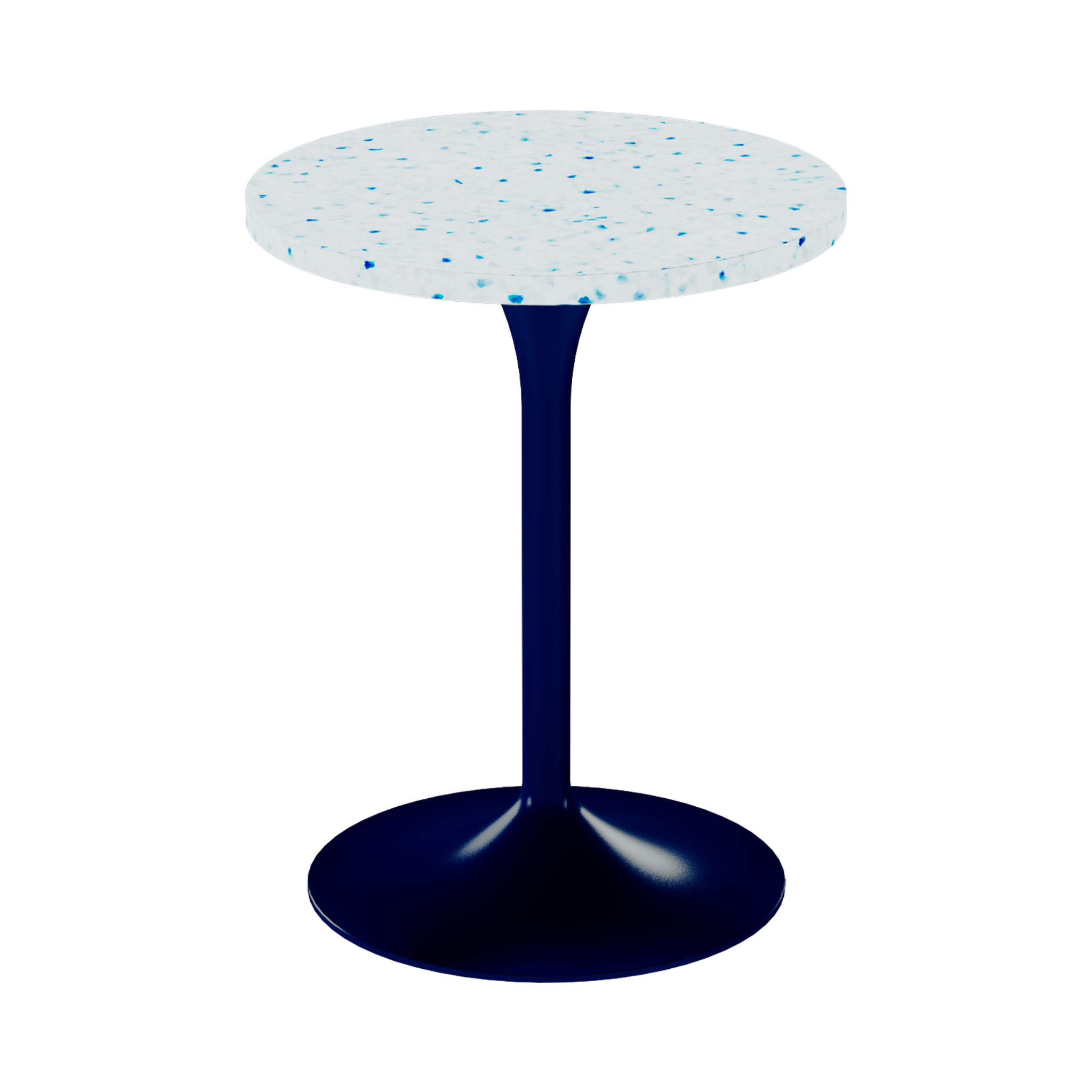 Alba Cafe Table – 60cm Round – Navy / Blue Dapple