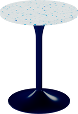 Alba Cafe Table – 60cm Round – Navy / Blue Dapple