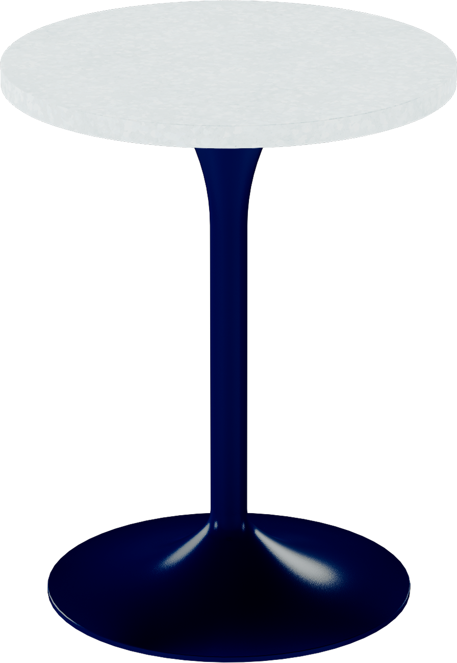 Alba Cafe Table – 60cm Round – Navy / White Chalk Dapple
