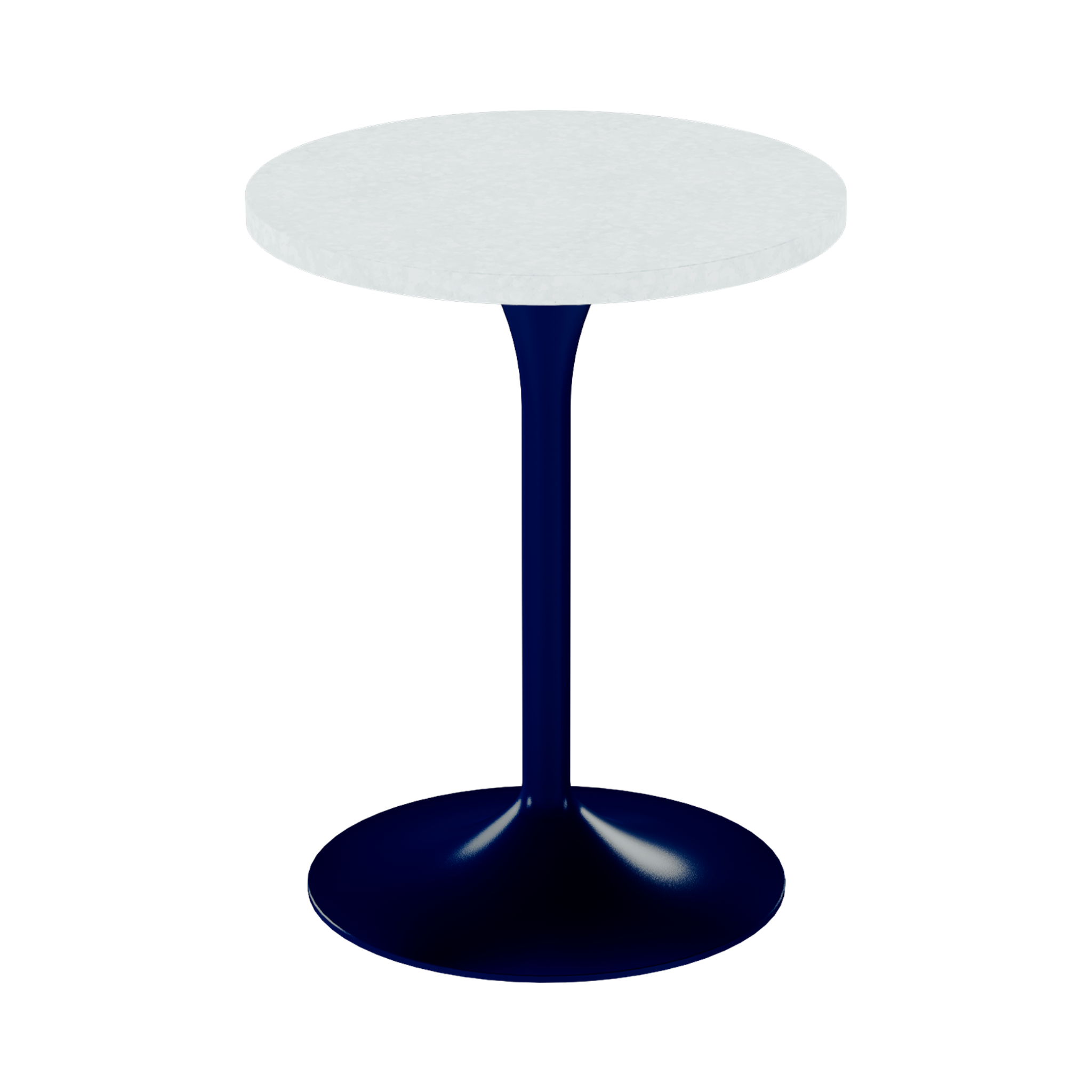 Alba Cafe Table – 60cm Round – Navy / White Chalk Dapple