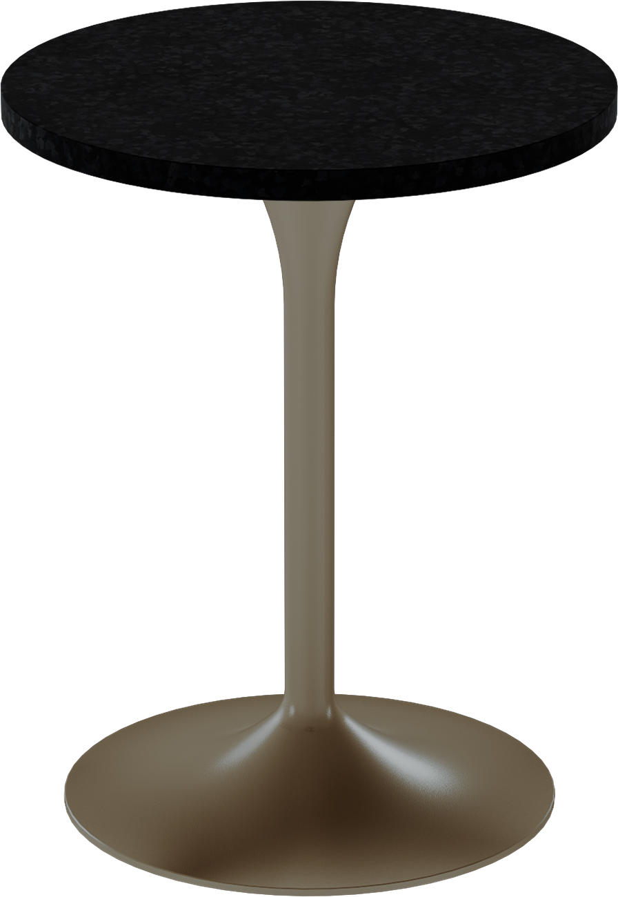 Alba Cafe Table – 60cm Round – Taupe / Black Onyx Dapple