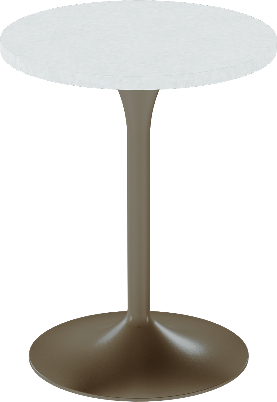 Alba Cafe Table – 60cm Round – Taupe / White Chalk Dapple
