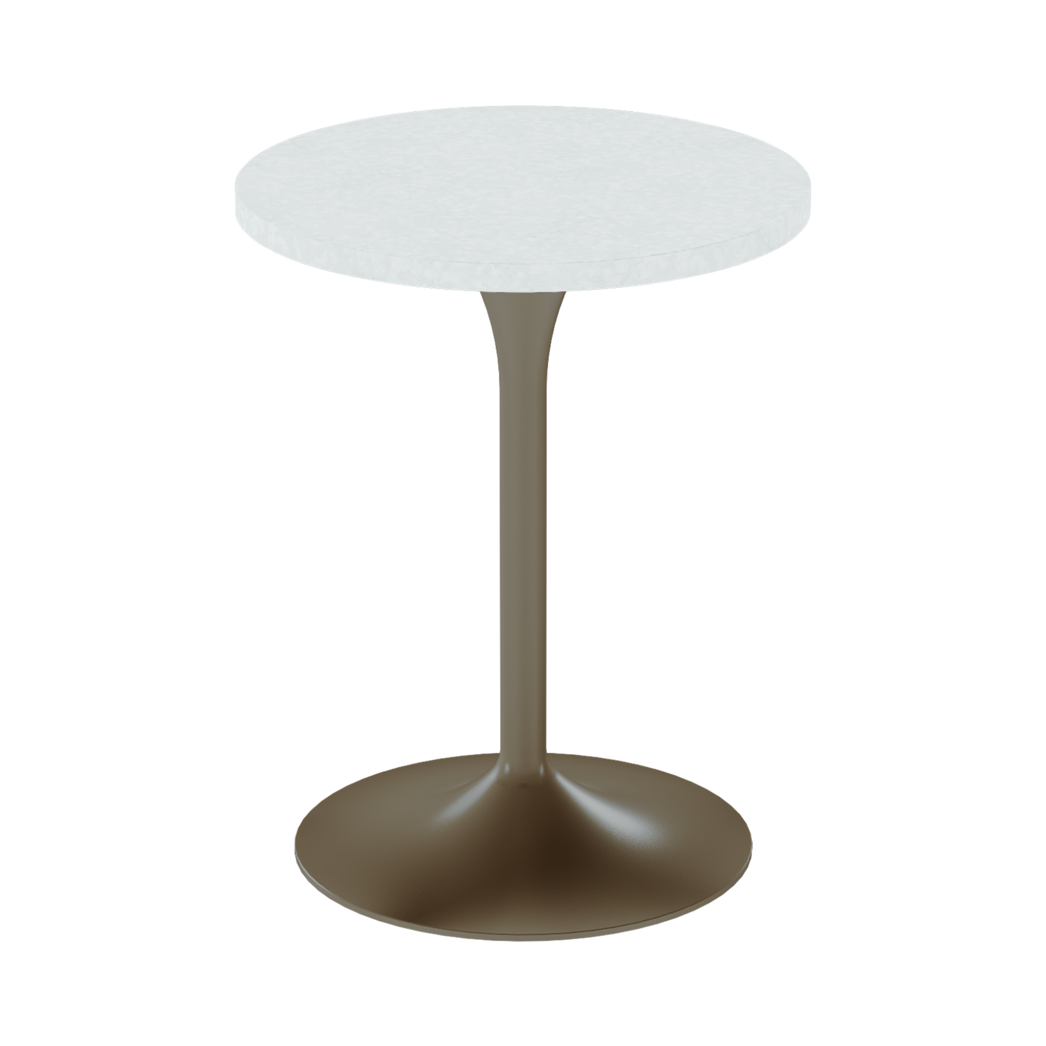 Alba Cafe Table – 60cm Round – Taupe / White Chalk Dapple