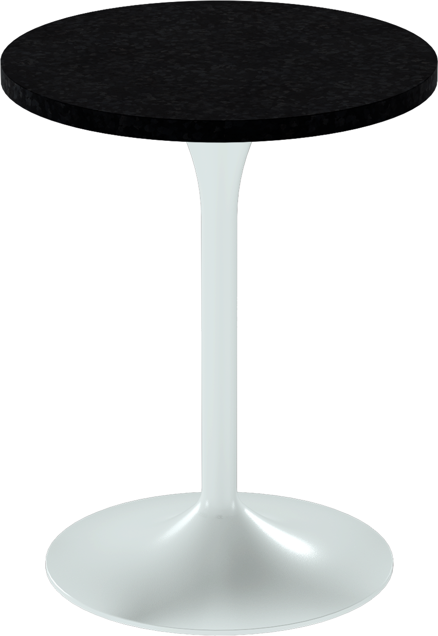 Alba Cafe Table – 60cm Round – White / Black Onyx Dapple