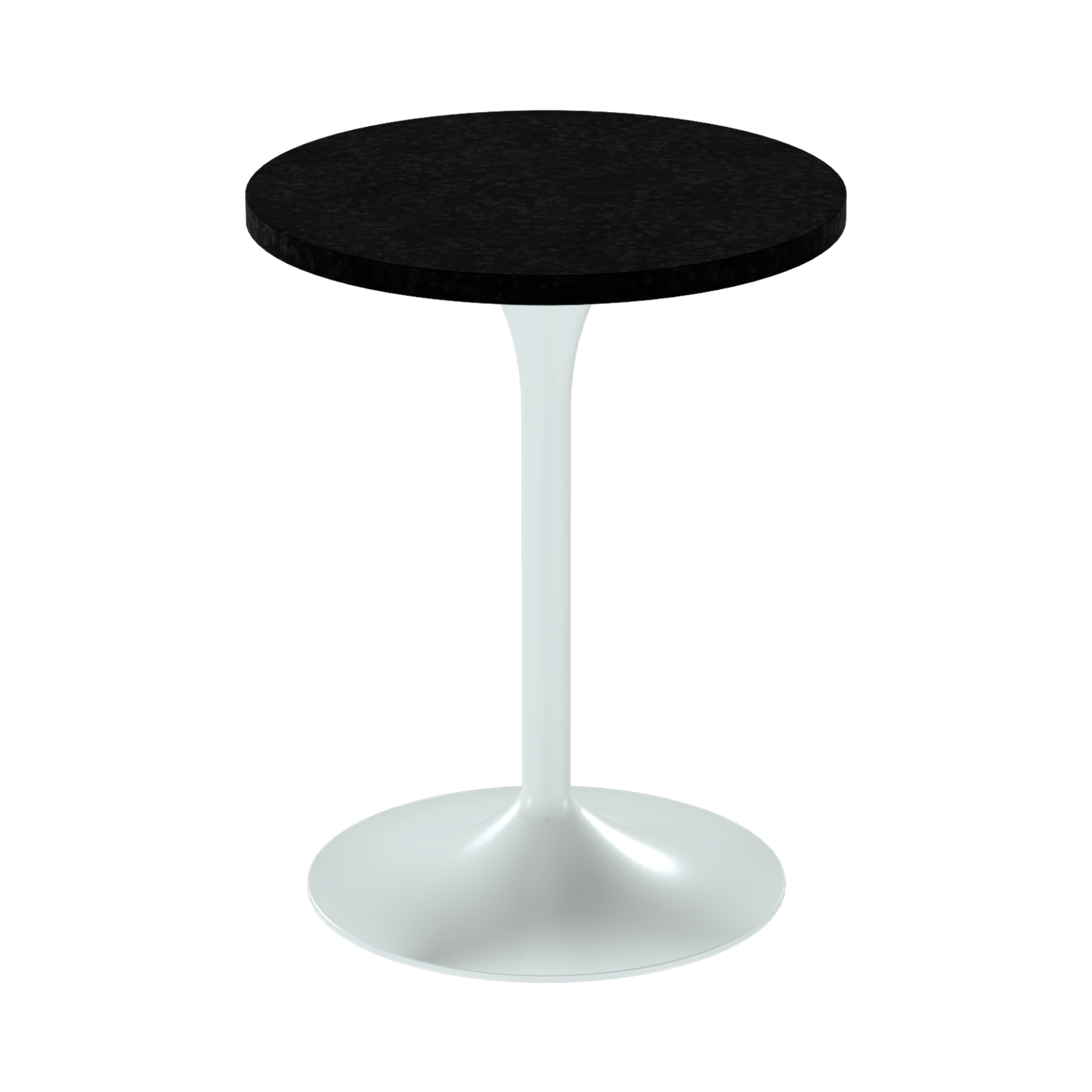 Alba Cafe Table – 60cm Round – White / Black Onyx Dapple